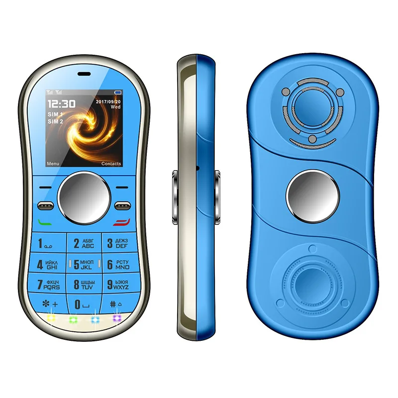 Новый S08 fidget spinner Мобильный телефон 1 3 дюймов две sim-карты GPRS Bluetooth FM радио Ручной