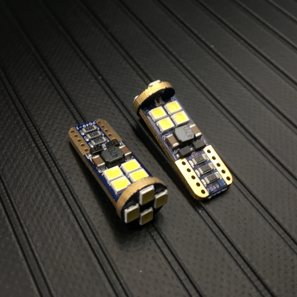 Сверхъяркие Автомобильные светодиодные лампы W5W T10 12 SMD 3030 2 шт. сигнальные для