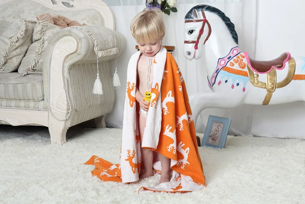 Оранжевый олень узор из 100% хлопка на весну Постельные принадлежности диван