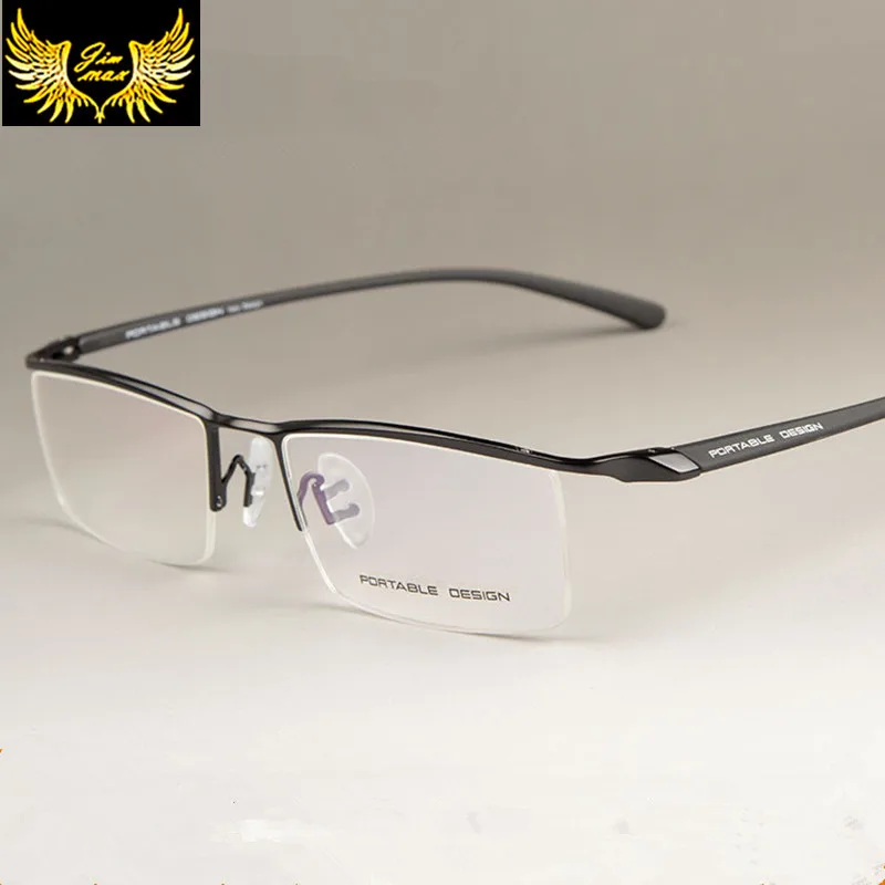 Мужские стильные очки с полуободковой оправой из титанового сплава Новое