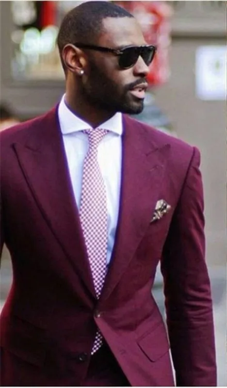 Новый дизайн свадебные мужские костюмы бордовый мужской костюм пиджак 2 предмета