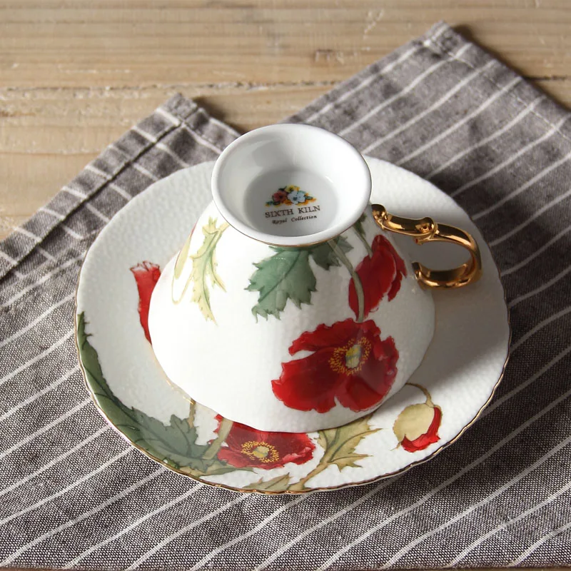 220 мл превосходный Роскошный цветок позолоченный Китайский костяной фарфор