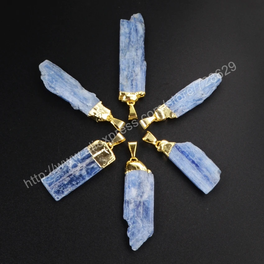 BOROSA 5 шт золотой цвет грубый натуральный кинит кулон WX017|natural pendant|pendant goldgold plated pendant