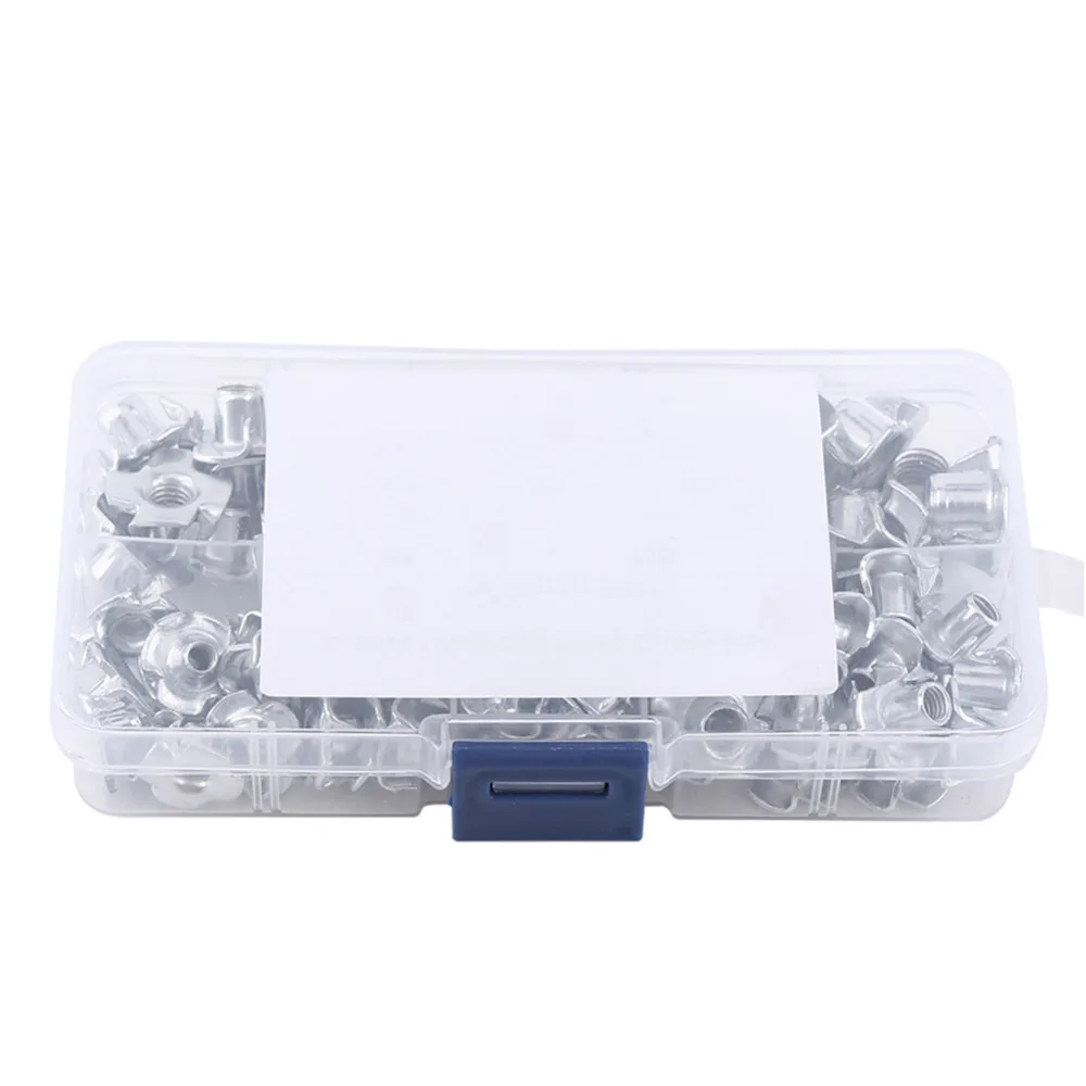 90 шт./компл. T гайки с четырьмя зажимами тройник из углеродистой стали потайные