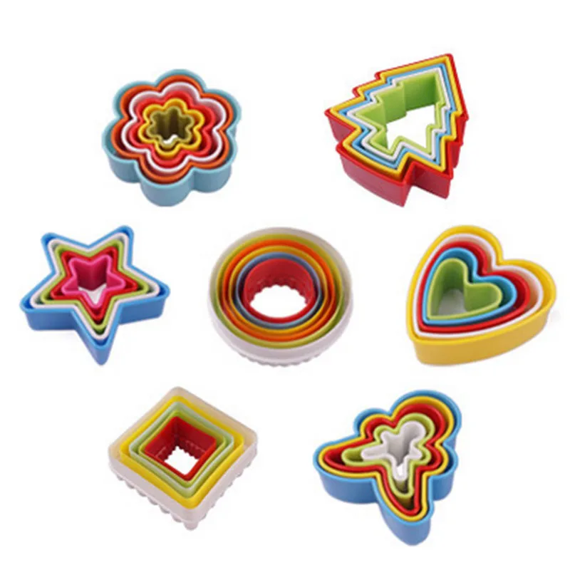 5 шт./компл. пластиковые формочки для печенья сердца цветов формы резки торта