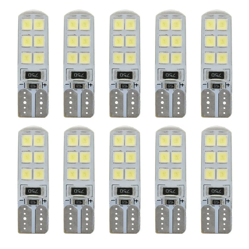 10x T10 194 W5W COB 2835 SMD 12LED автомобильный Canbus сверхъяркая лампа для номерсветильник