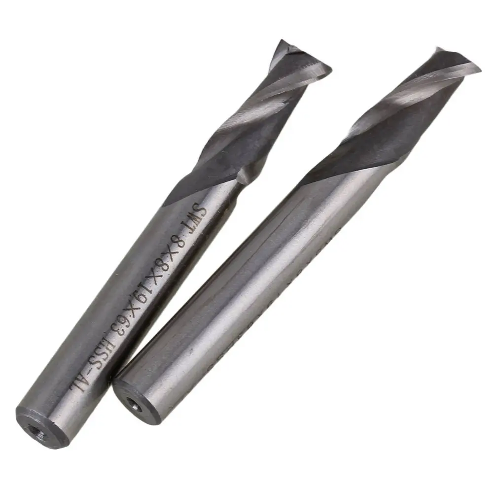 Твердосплавная высокоскоростная HSS 2 Флейта с прямым хвостовиком фреза Концевая 8