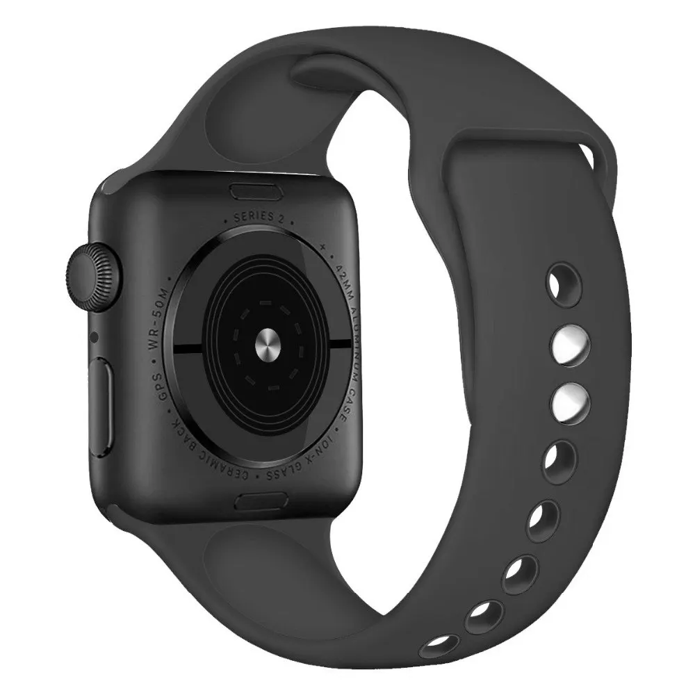 Ремешок для спортивных часов Apple Watch band 42 мм 38 iWatch 3 2 1 мягкие часы с силиконовым