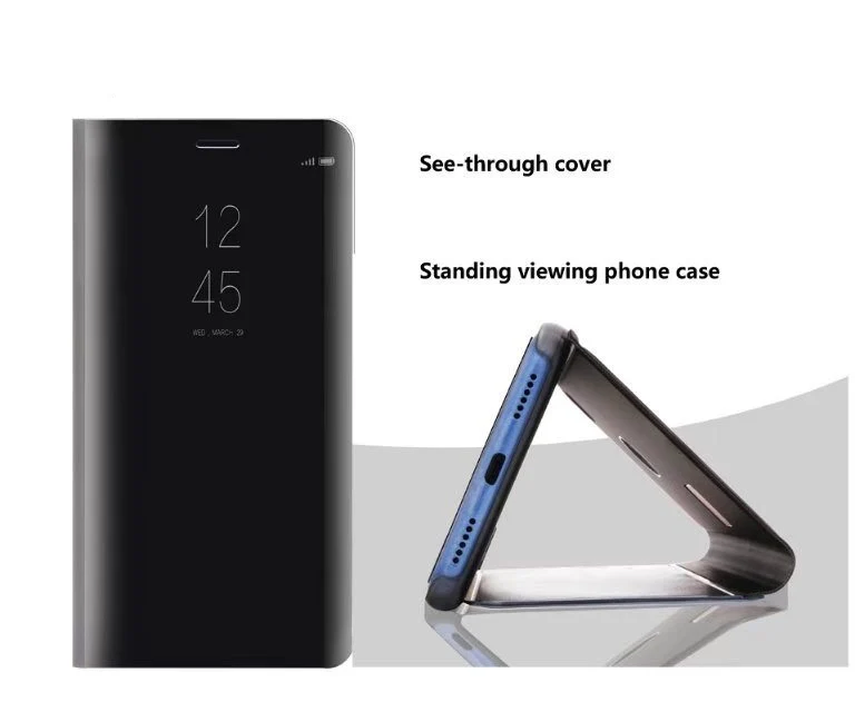 Зеркальный прозрачный умный флип-чехол для телефона huawei mate 9 10 Pro P10 Plus P8 P9 Lite чехол s Роскошный деловой простой