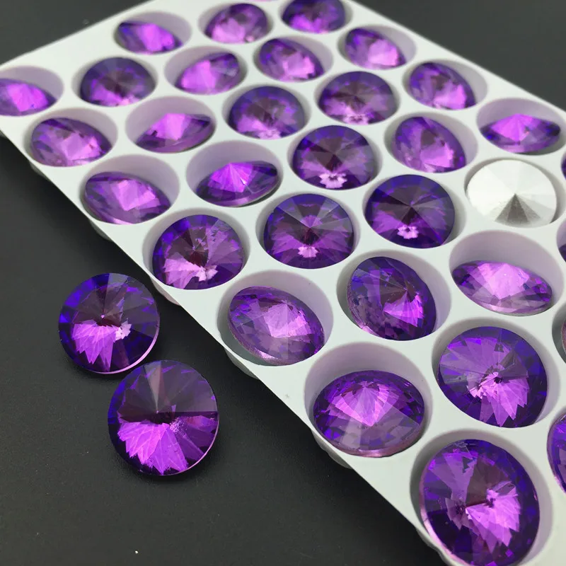 Lt фиолетовый бархатный кристаллический камень Rivoli стеклянный для изготовления