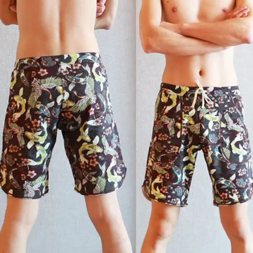 Новинка 2018 мужские летние эластичные шорты с принтом хлопковые повседневные