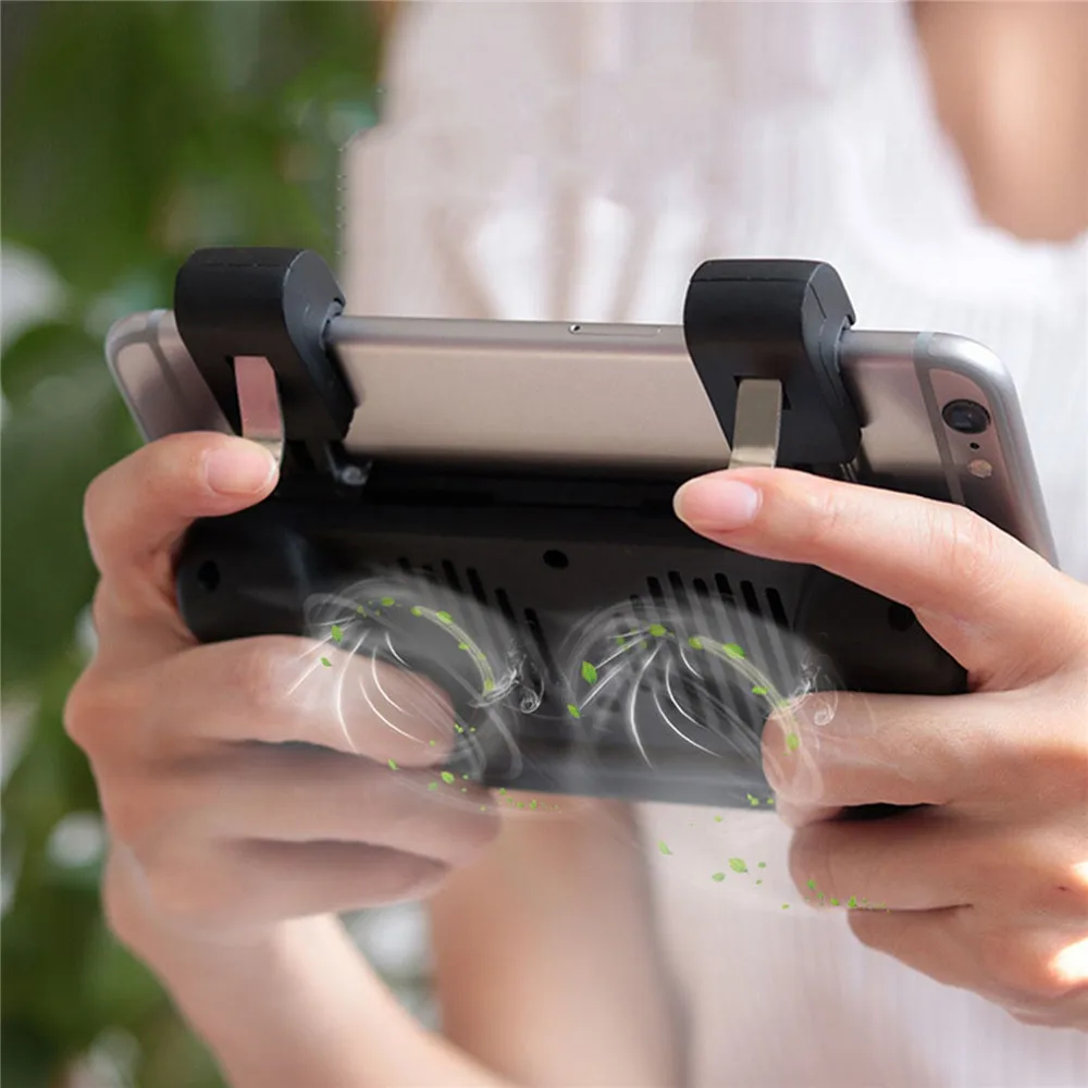 Pubg Game Gamepad Joystick Grip Handle Cooling Fan with Fire Button Trigger for 4.7-5.5 inch IOS Andriod Smartphone Gamepads | Электроника