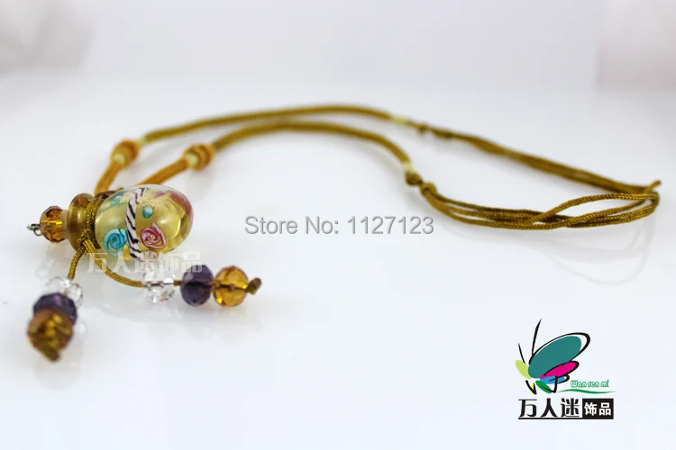 Бесплатная доставка! Ожерелье из муранского желтого стекла с диффузором и