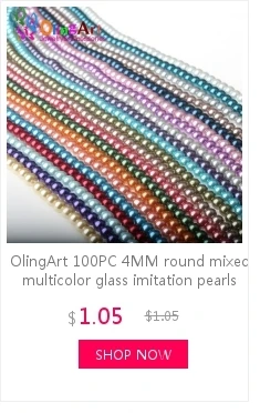 OlingArt 6 мм 100 шт стеклянные бусины из искусственного жемчуга DIY браслет серьги из бисера колье ожерелье Изготовление ювелирных изделий микс разноцветных