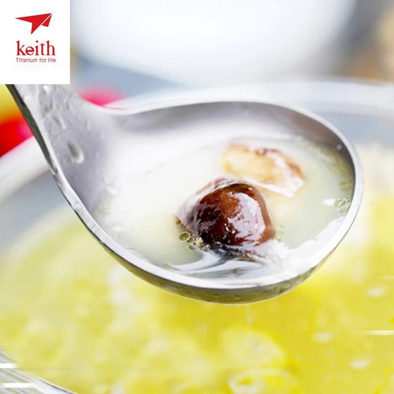 Суповая ложка Keith уплотненная из чистого титана круглая здоровая