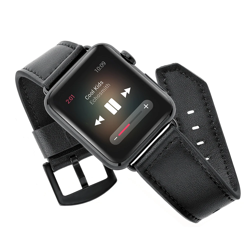 Kobwa Высокое качество кожаный браслет для iWatch спортивный ремешок Apple watch 42 мм 38
