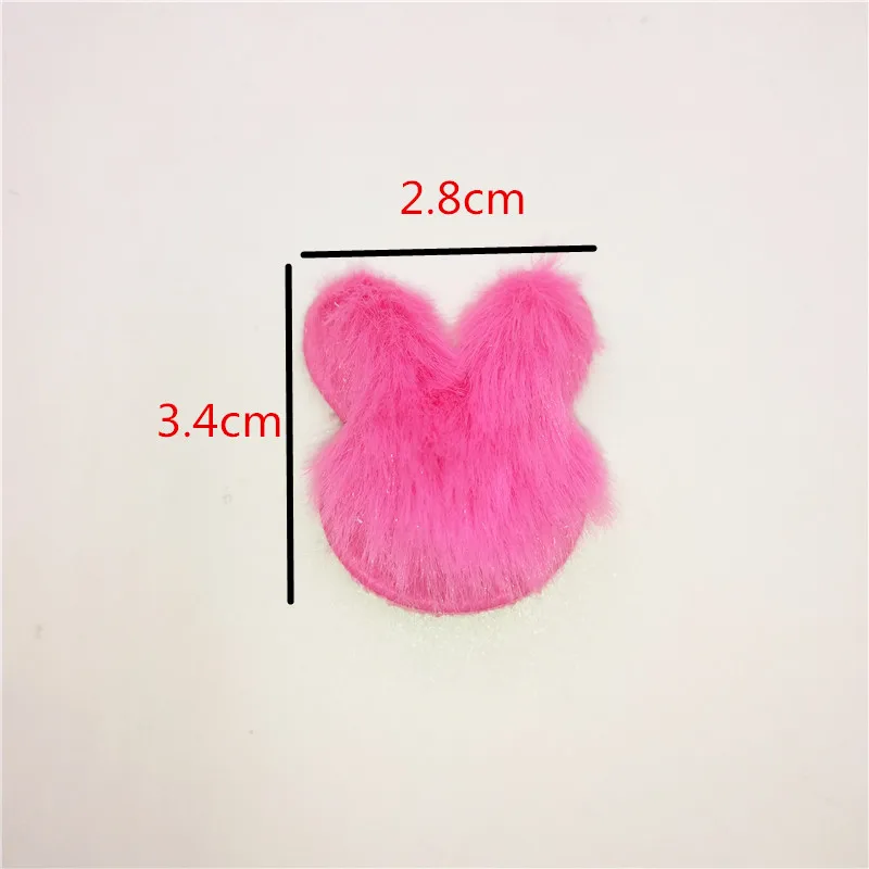 50pcs Plush Patches Rabbit Hair Embellishment Rabbit Head Appliques for Clothing Craft Sewing Supplies DIY Hair Clips Ornament