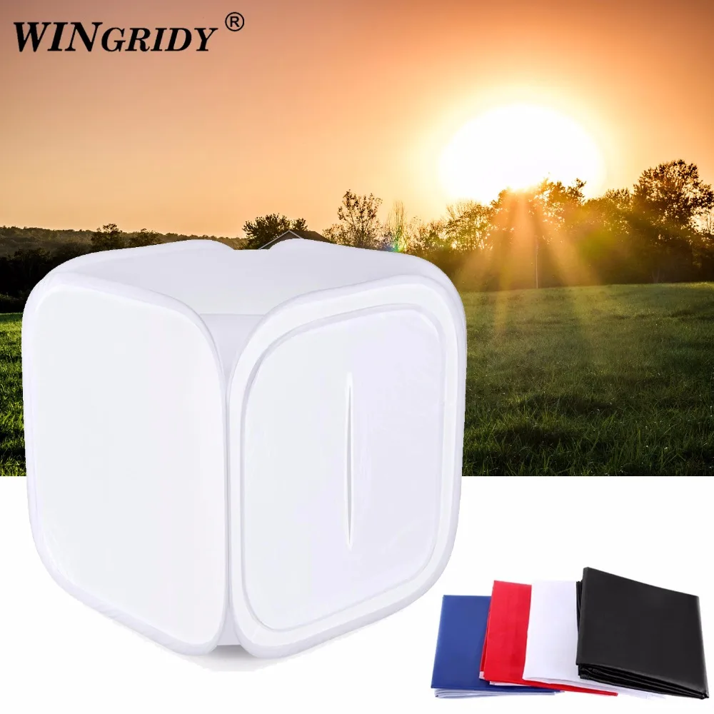 

Photo Studio 40 x 40cm/50 x 50cm/60 x 60cm/Soft box Shooting Tent Softbox Box Photo Light tent+Portable Bag+ 4 Backdrops