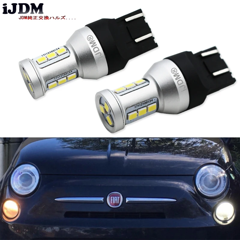 IJDM 6000K белый 7443 T20 W21W светодиодный высокой мощности 12 SMD 3030 лампы для 2009 2016 Fiat 500