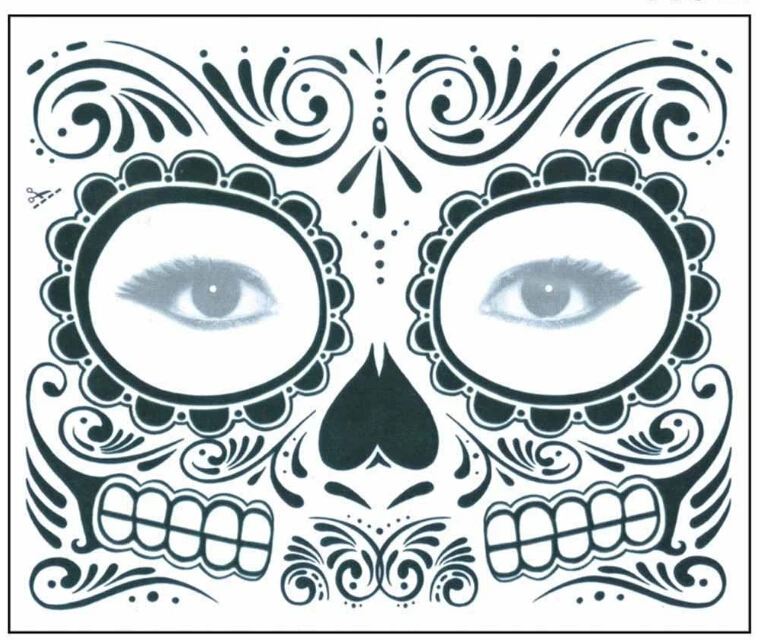 1 шт зомби День мертвых временные тату Маска Костюм сахар наклейка с черепом | Дом