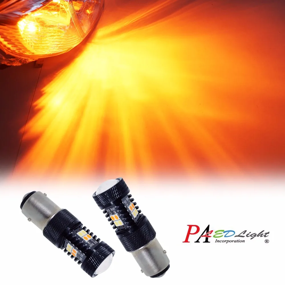PA светодиодный 2 шт. x 1157 S25 BAY15D 16SMD двойной светильник горки белого и желтого цвета