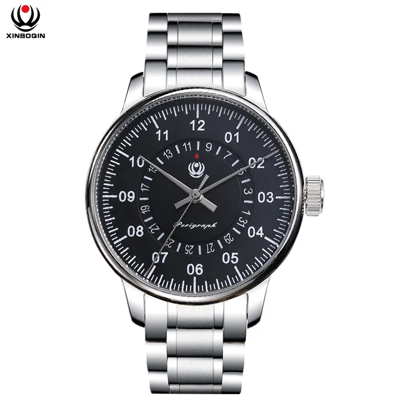 

XINBOQIN Men Mechanical Wristwatches Stainless Steel Strap Watches Luxury Brand Waterproof Business Mechanical Watch 3025