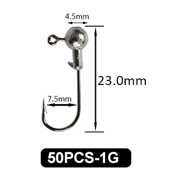 Goture 50 шт./пакет Jig Head бронзовых морских рыболовных крючков 1g 1,5 2Г сети 3,5g 5g 7g 10g 14 г, 20 г, джиг крюк для Мягкая приманка рыболовные принадлежности - Цвет: 50pcs 1g