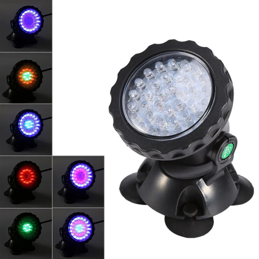 Погружной 36 светодиодный RGB подводный источник света водонепроницаемый аквариум