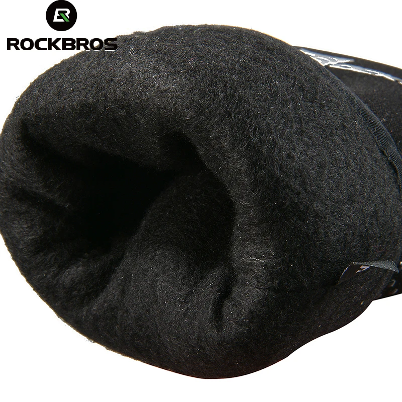 RockBros зимние теплые перчатки спортивные ветрозащитные флисовые велосипедные