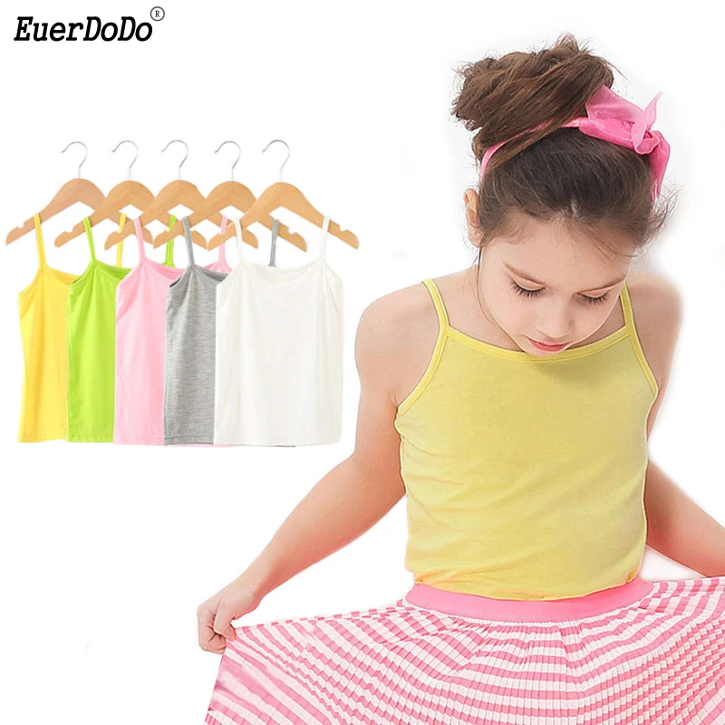 Girls Cotton Vest in Candy Colors - Kids Camisole for Children's Underwear Model - Baby Singlet Tank Top for Girls - Undershirts and Bra Tops for Teenagers image 2