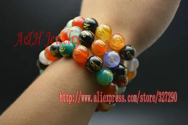 Молитвенные буддийские браслеты с четким камнем 10 мм золотыми бусинами и