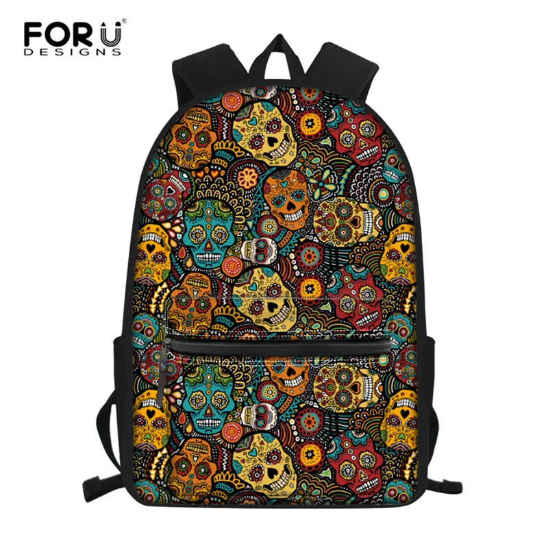 Женский рюкзак с черепом FORUDESIGNS школьные ранцы для девочек подростков сумка книг