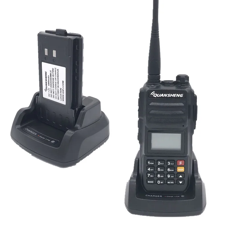 10 Вт QUANSHENG TG UV2 PLUS Walkie Talkie км высокомощный CB Ham радиосканер VHF UHF Police 350 390 МГц Baofeng