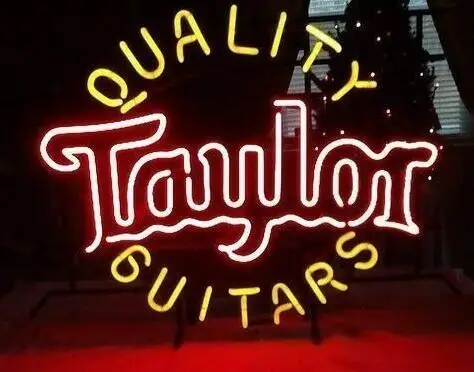 Заказной качественный Гитары Taylor Стекло неоновый светильник вывеска пивной