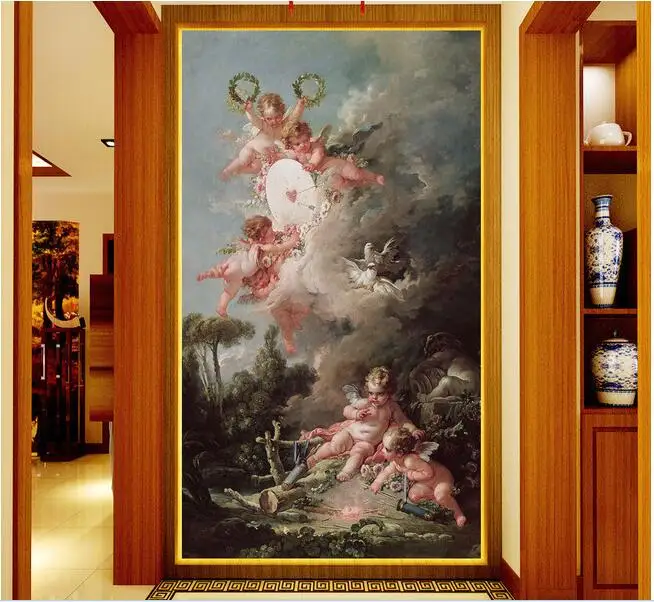 3d обои на заказ настенные нетканые для комнаты европейская картина маслом Cupid angel