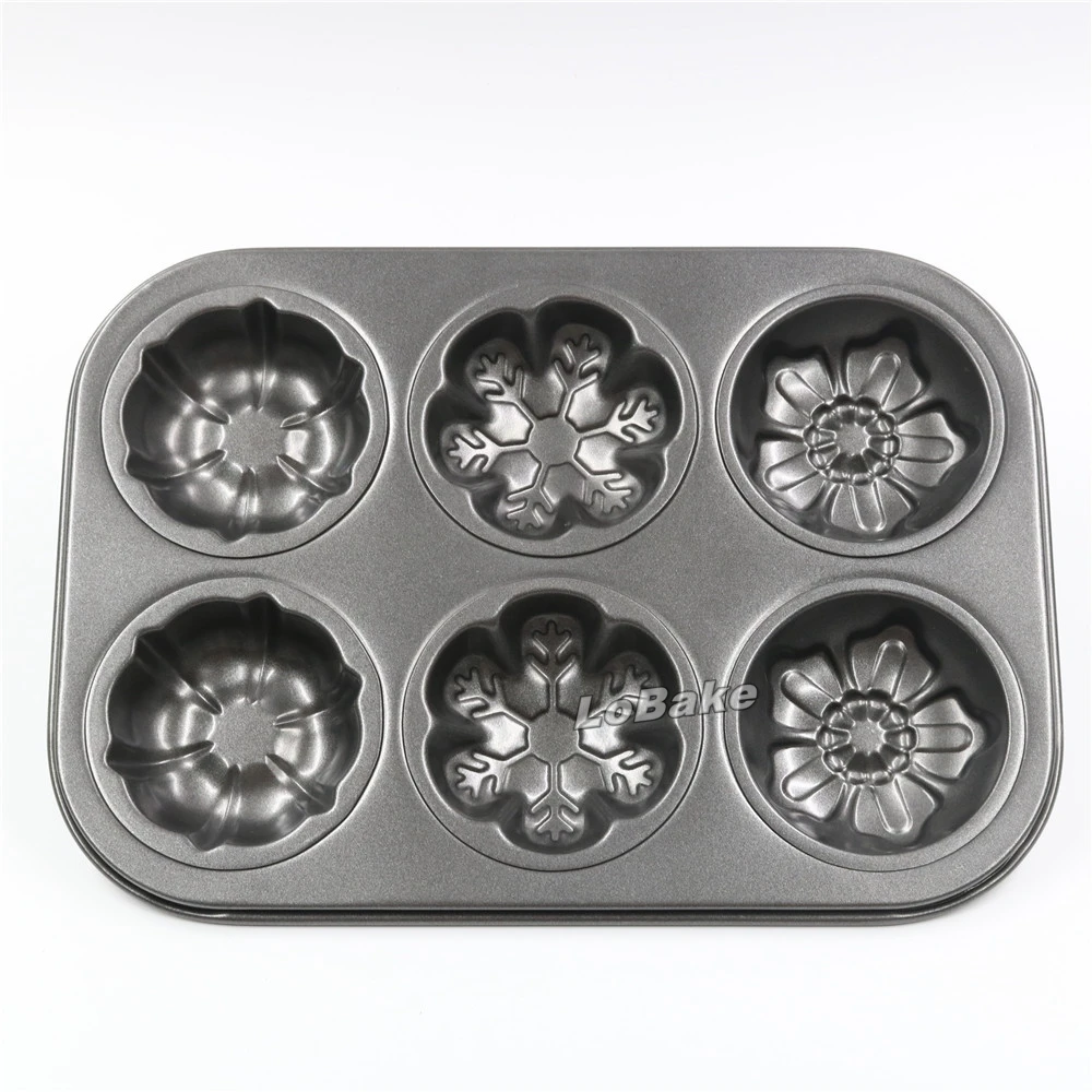 Новая Черная антипригарная форма в форме цветка с 6 картриджами 3 вида для