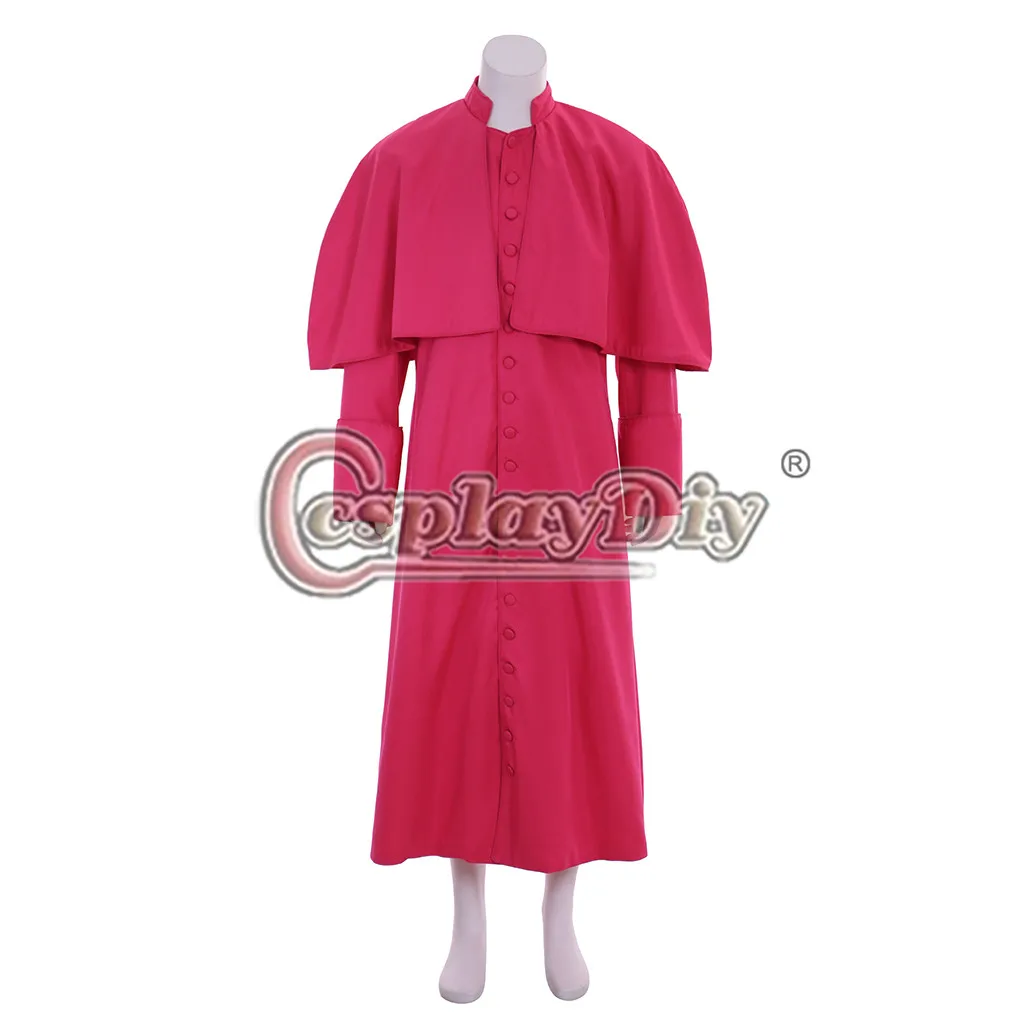Cosplaydiy мужской костюм в римском стиле красный Cassock для взрослых средневековом Clergy