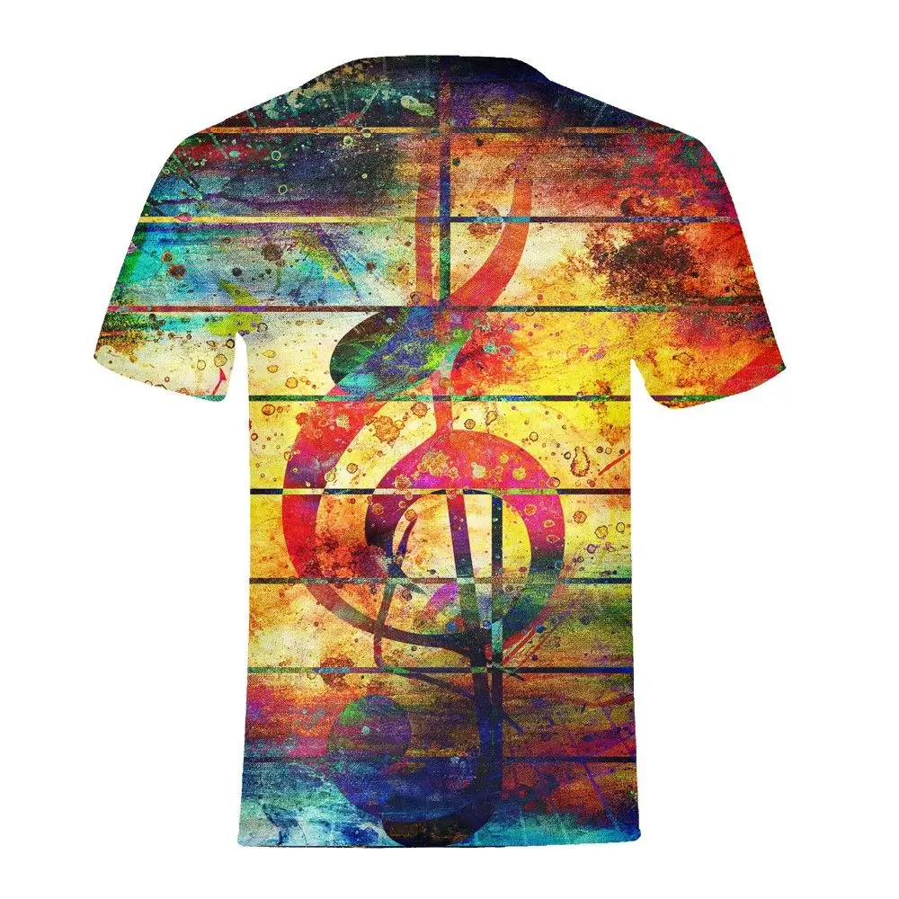 3d печатная Футболка Homme Rainbow Music Note Fashion Одежда для пребывания на открытом воздухе
