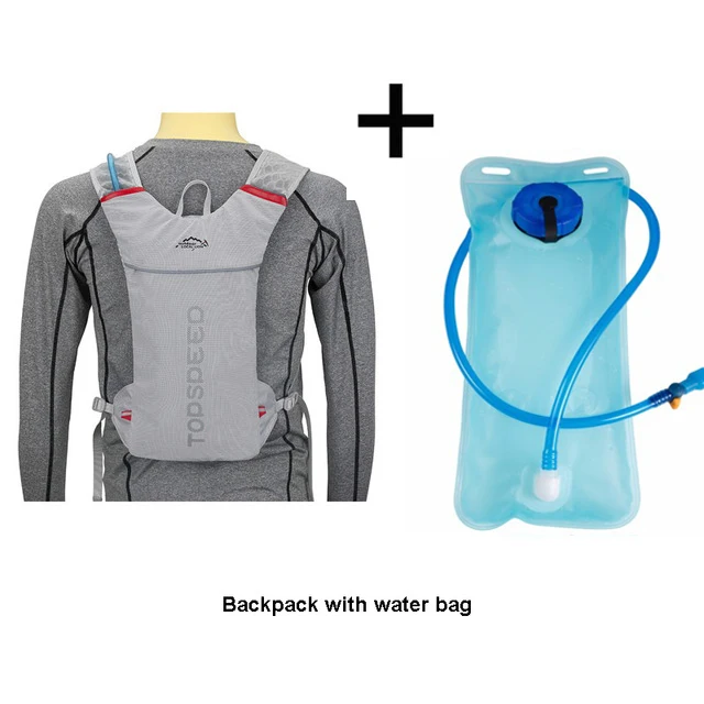 Gray and water bag Хит, открытый водонепроницаемый 5L гидратационный рюкзак для бега, женский, мужской, для бега, спорта, езды, путешествия, рюкзак, для бега, марафона, сумка - Цвет: Gray and water bag