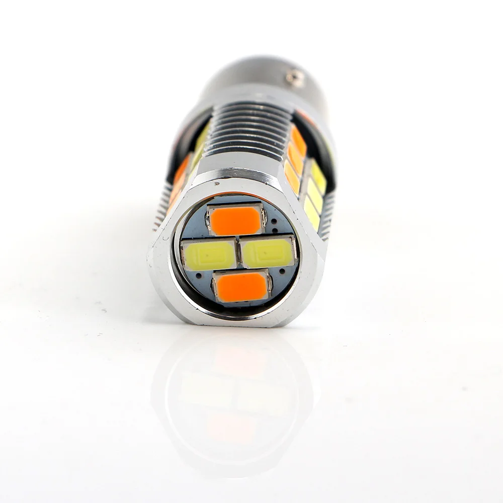 100PCS/lot 1157 BAY15D 3157 7443 5630 22 SMD LED Dual Colors Amber/White Switchback DRL Parking Turn Signal Light Lamp | Автомобили и