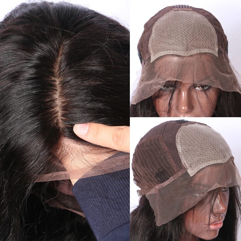 LUFFYHAIR Remy бразильский короткий Боб шелковая основа кружева спереди парик с челкой 5*4,5 шелк топ кружева спереди человеческие волосы парики для черных женщин