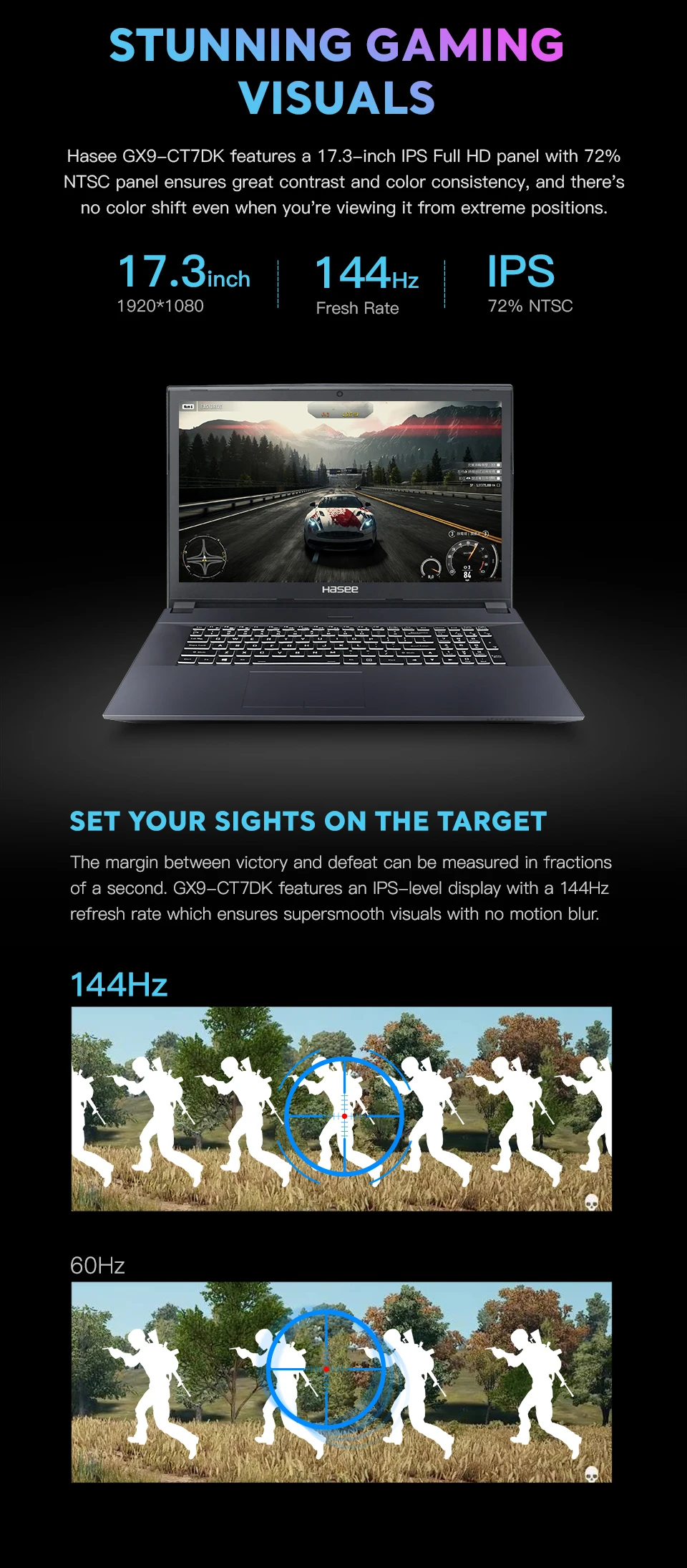 Hasee GX9-CT7DK ноутбук для игр(Intel Core I7-9700+ RTX 2070/16GB ram/256G SSD+ 1T HDD/17,3 ''ips 144Hz 72% NTSC) hasee Notbook