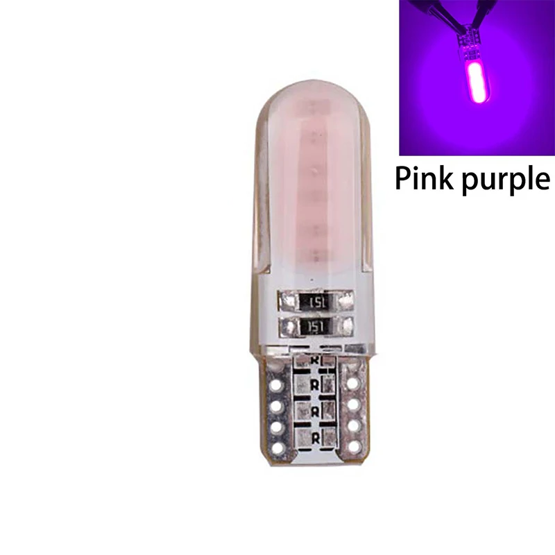 pink purple 6 шт T10 W5W светодиодный интерьер автомобиля светильник COB габаритная лампа 12V 168 194 501 клиновидные боковые парковочная лампа canbus Авто для lada автомобиль стиль - Испускаемый цвет: pink purple
