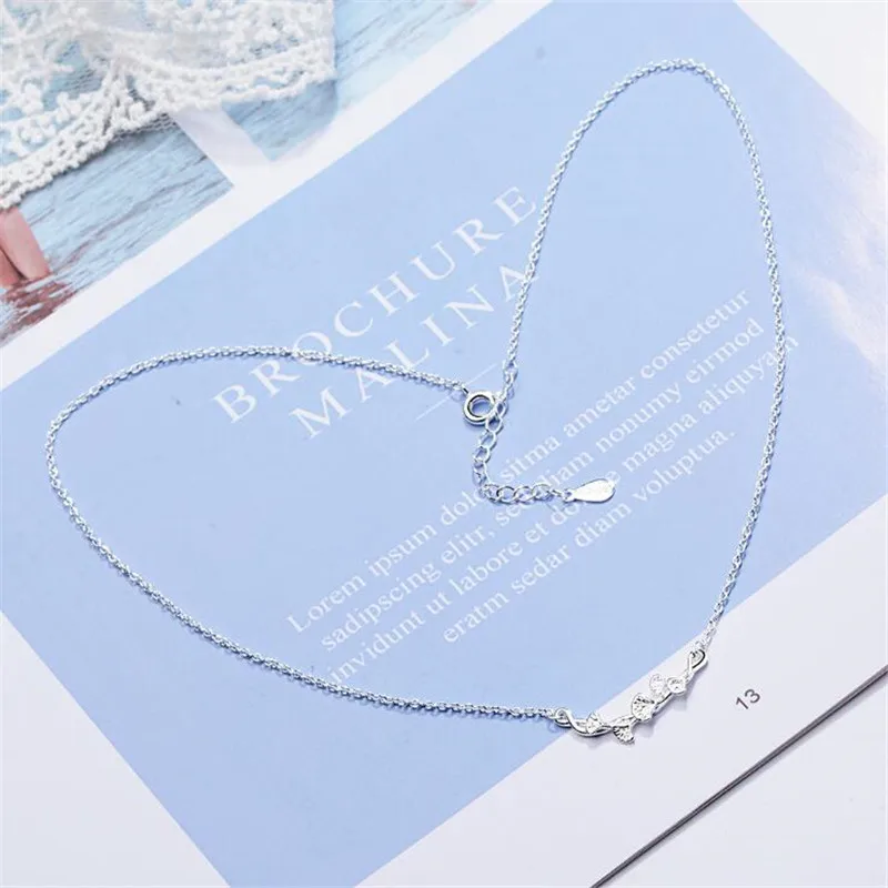 

Exquisite Beautiful Simple Fresh Fashion 925 Sterling Silver Jewelry Female Ginkgo Leaf Clavicle Chain Pendant Necklaces N058