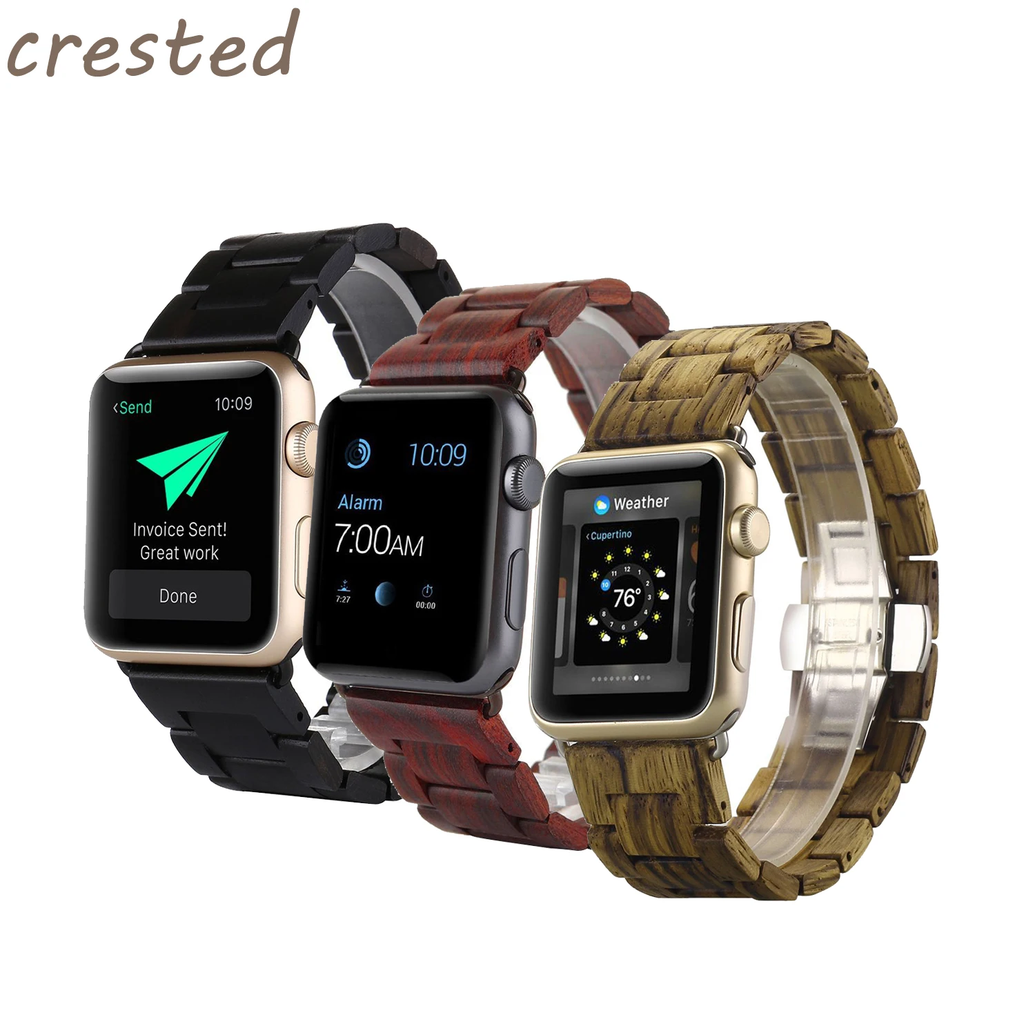 Браслет из натурального дерева для apple watch ремешок 42 мм/38 мм iwatch 3 2 1 браслет в ретро