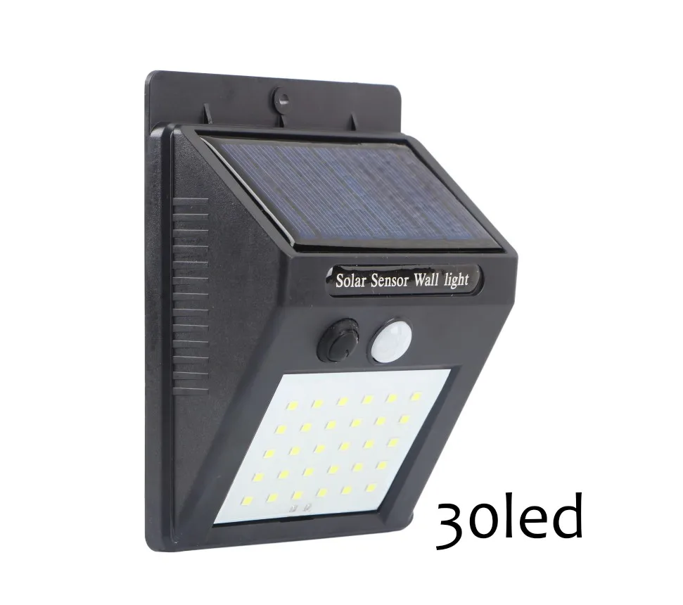 30leds Солнечная энергия светодиодный светильник s наружная садовая Лампа PIR датчик движения Ночной Настенный фонарь безопасности водонепроницаемый уличный двор дорожка садовая лампа - Испускаемый цвет: 30leds