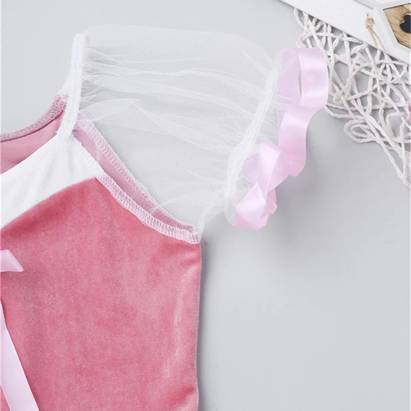 Детское ажурное платье пачка с пышными рукавами и бантом бархатный топ лиф