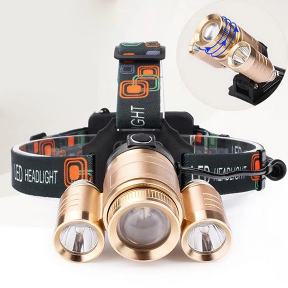 Superbright 3600LM1 * T6 + 2 LED Zoom водонепроницаемый налобный фонарь с масштабируемым