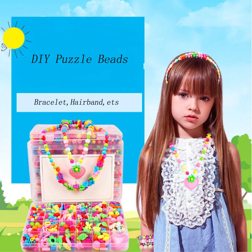 24 Сетки DIY красочные детские игрушки бусы ручной работы для девочек Ожерелья