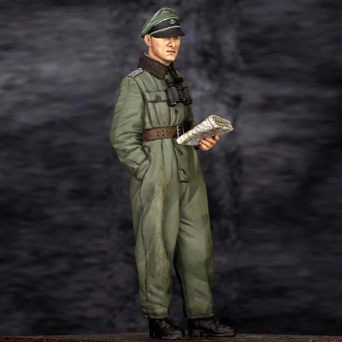 1/35 Joachim Peiper в харькере с 2 различными головками Набор фигурок солдат из смолы GK без
